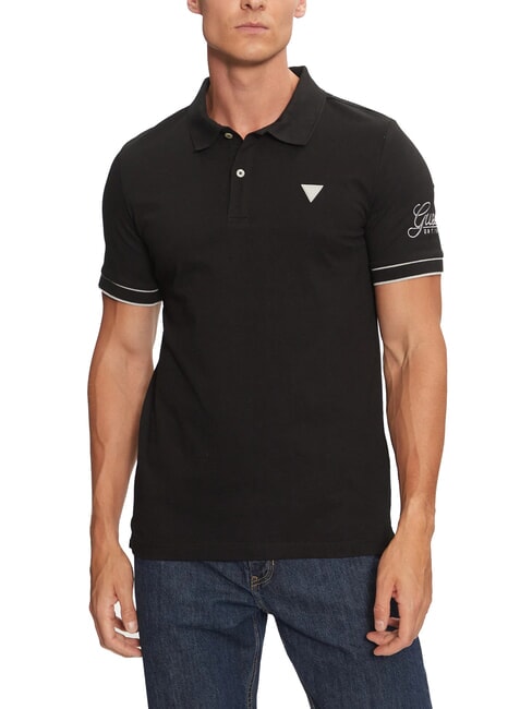 GUESS LYE Polo de manga corta con logotipo jetbla - camisa polo