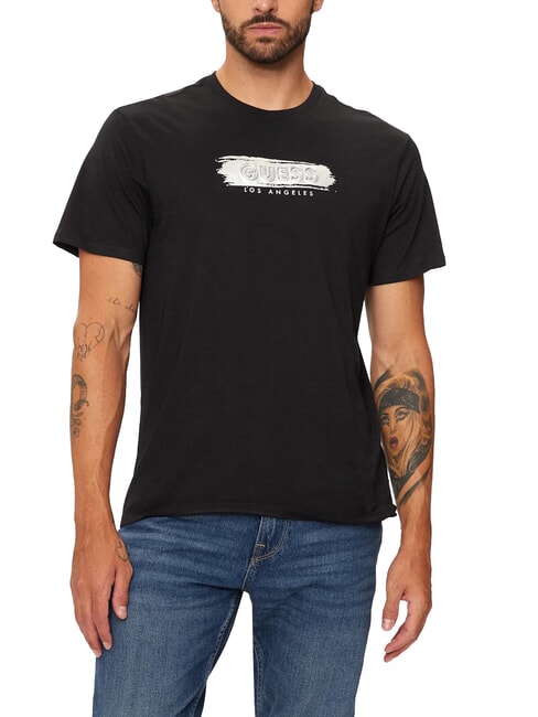 GUESS METALLIC LOGO Camiseta con estampado en relieve jetbla - camiseta