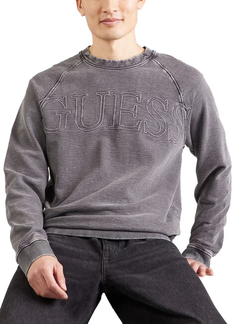 GUESS RAGLAN Sudadera de algodón con cuello redondo jetbla - Sudaderas