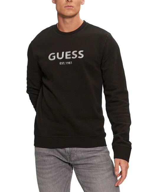 GUESS BOX Sudadera con bordado de logo metalizado jetbla - Sudaderas