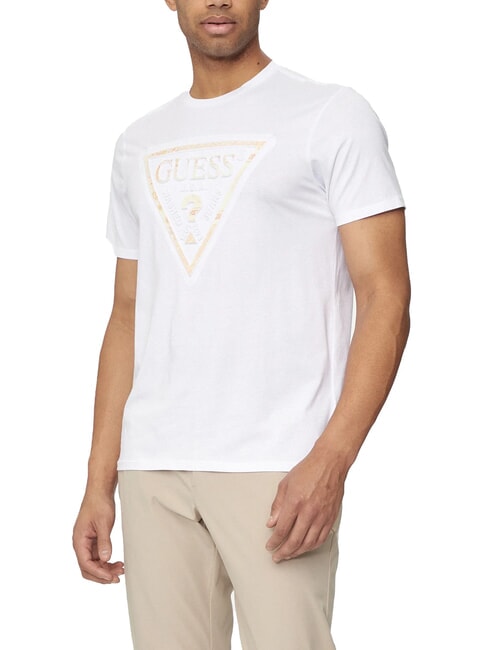 GUESS PATCHWORK Camiseta estampada purwhite - camiseta
