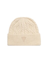 GUESS KNITTED Gorro trenzado con pu&ntilde;o marfil - Sombreros - 1
