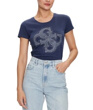 GUESS LOGO Camiseta con logo 4G y tachuelas mago azul - camiseta - 1