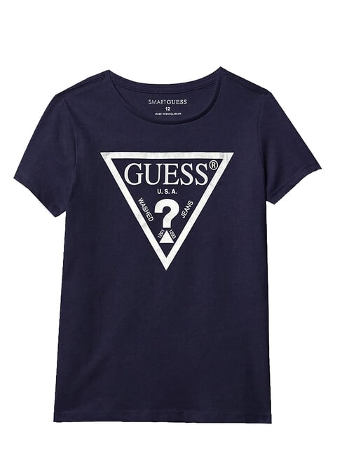 GUESS KIDS Camiseta con estampado de logotipo en forma de triángulo cubierta azul - Camiseta niño