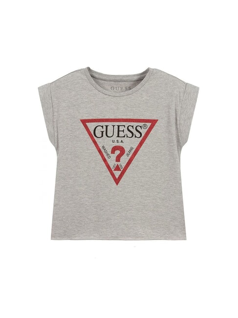 GUESS CORE KIDS Camiseta corta con estampado gris jaspeado claro m - Camiseta niño