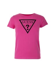GUESS KIDS Camiseta con estampado de logotipo en forma de triángulo viaje rosa - Camiseta niño - 1