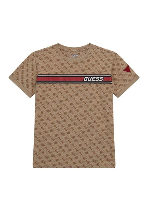 GUESS KIDS Camiseta con logotipo 4G en toda su extensión 4g aop beige blanco - Camiseta niño