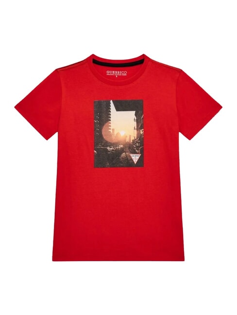GUESS KIDS Camiseta con estampado fotográfico rojo rápido - Camiseta niño