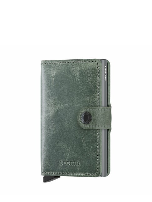 SECRID VINTAGE  Cartera de piel con tarjetero de aluminio sabio - Carteras Hombre
