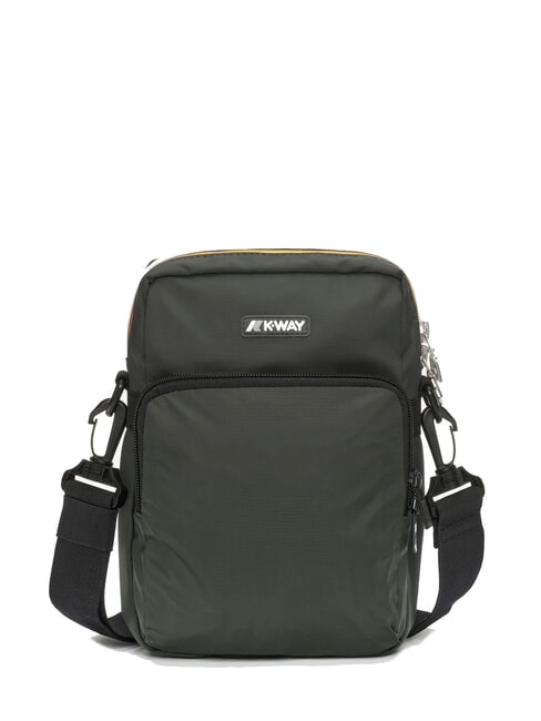 KWAY ERLOY Bolsa de nailon con bolsillo verde negruzco - Bandoleras Hombre