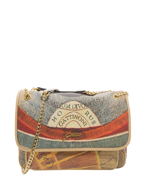 GATTINONI PLANETARIUM Bolso convertible con solapa clásico/beige - Bolsos Mujer