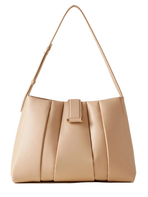 BORBONESE L ECLAIR  Bolso de hombro, de piel arena - Bolsos Mujer