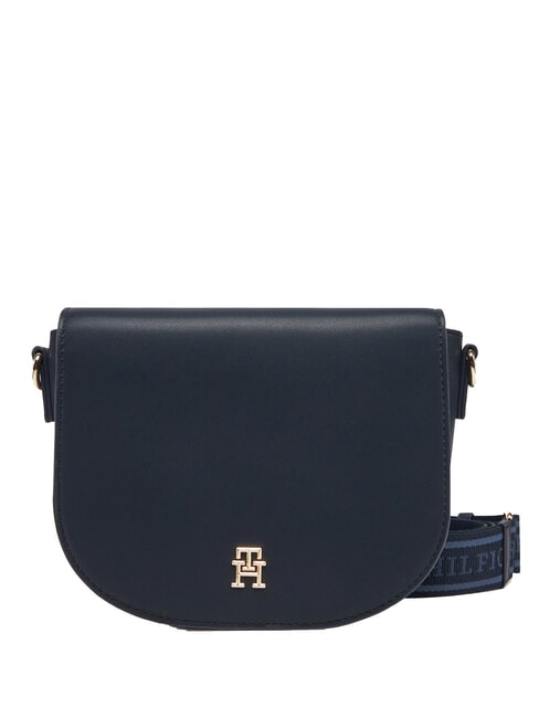 TOMMY HILFIGER TH LOGOTAPE SADDLE Mini bolso de hombro espacio azul - Bolsos Mujer