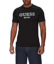 GUESS SS CN LOGO Camiseta de algodón jetbla - camiseta - 1