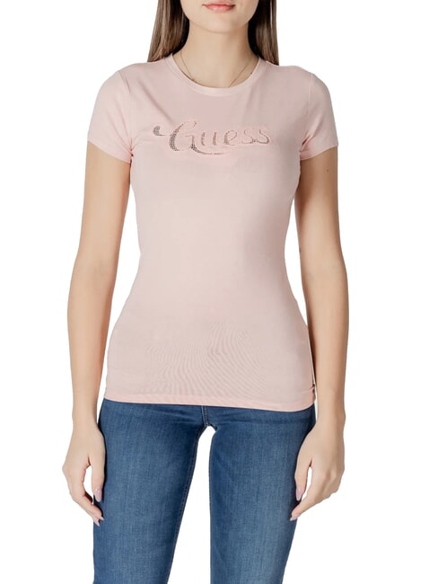 GUESS SS DOT LOGO R3  Camiseta de manga corta perla rosa - camiseta