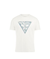 GUESS SS CN TRIANGLE Camiseta de algodón purwhite - camiseta - 1