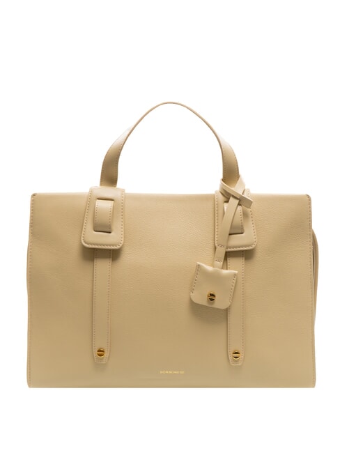 BORBONESE DEJEUNER  Bolso de mano, con bandolera, en piel. arena - Bolsos Mujer