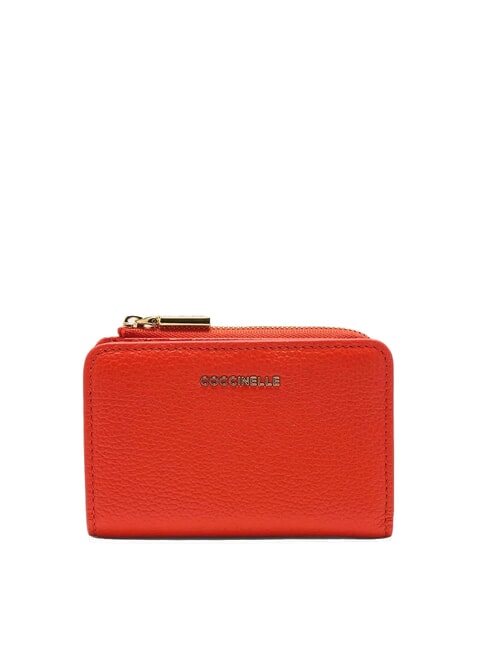 COCCINELLE METALLIC SOFT Cartera pequeña de piel gazpacho - Carteras Mujer