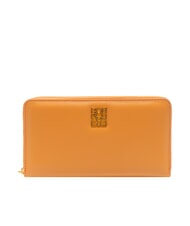 BORBONESE LETTERING PLATE Cartera de cuero con cremallera mandarinas - Carteras Mujer - 1