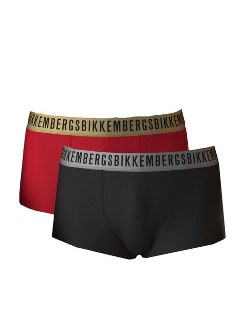 BIKKEMBERGS TRUNK 2 boxeadores rojo/negro - Calzoncillos de hombre