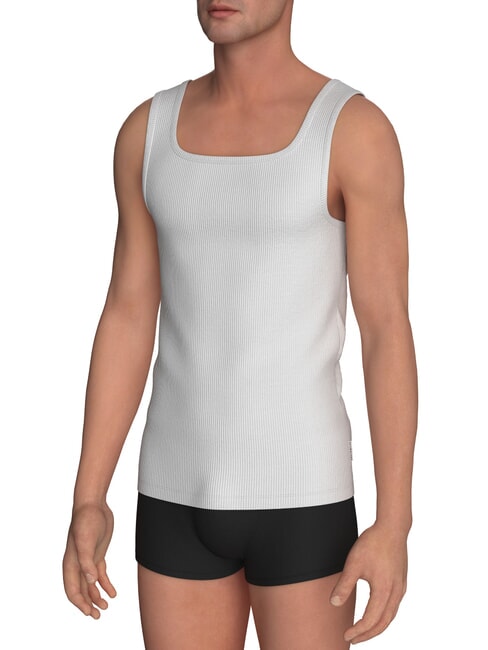 BIKKEMBERGS NEW CLASSIC Camiseta sin mangas acanalada blanco - camiseta