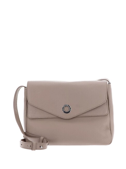MANDARINA DUCK MELLOW LEATHER Bolso de piel con solapa gris topo cálido - Bolsos Mujer