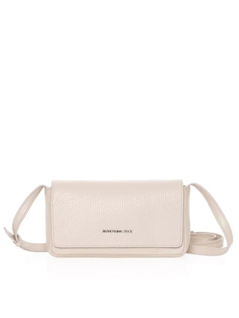 MANDARINA DUCK MELLOW LEATHER Mini bolso de hombro de piel gris topo cálido - Bolsos Mujer
