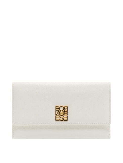 BORBONESE LETTERING PLATE  Cartera de cuero para mujer blanco - Carteras Mujer