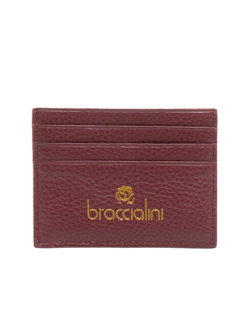 BRACCIALINI BASIC Tarjetero de cuero borgoña - Carteras Mujer
