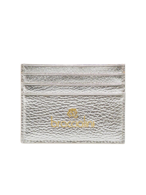BRACCIALINI BASIC Tarjetero de cuero plata - Carteras Mujer