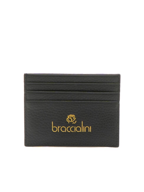 BRACCIALINI BASIC Tarjetero de cuero negro - Carteras Mujer