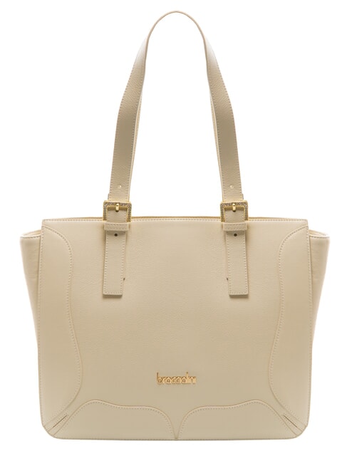 BRACCIALINI HELLEN Bolsa de compras de cuero beige - Bolsos Mujer