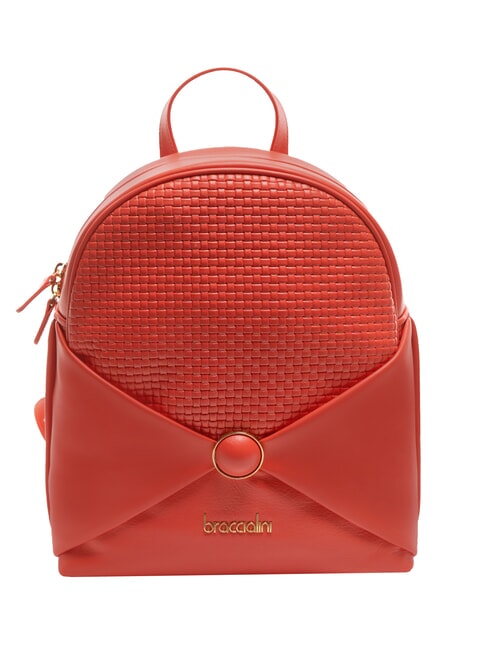 BRACCIALINI NAOMI Mochila redonda de cuero rojo - Bolsos Mujer