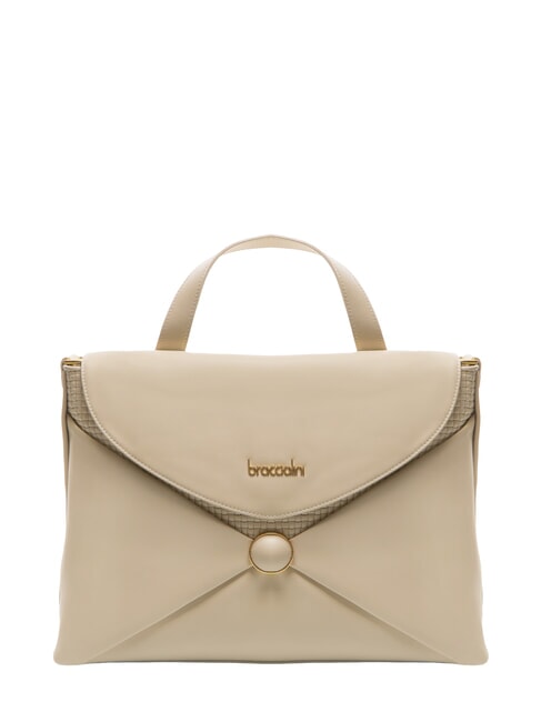 BRACCIALINI NAOMI Bolso de cuero tipo cartera beige - Bolsos Mujer
