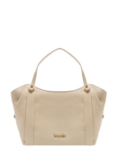 BRACCIALINI NAOMI Bolso de hombro de piel beige - Bolsos Mujer