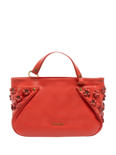 BRACCIALINI SOFIA Bolso de piel con pequeñas flores rojo - Bolsos Mujer