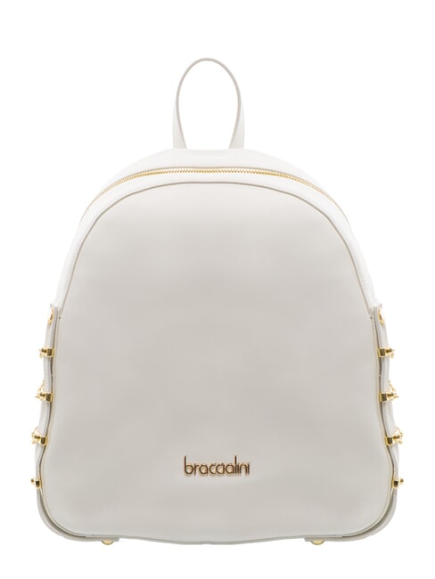 BRACCIALINI NORA Mochila de cuero con cadenas blanco - Bolsos Mujer