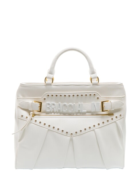 BRACCIALINI GISELLE Bolso de mano con logotipo de metal blanco - Bolsos Mujer