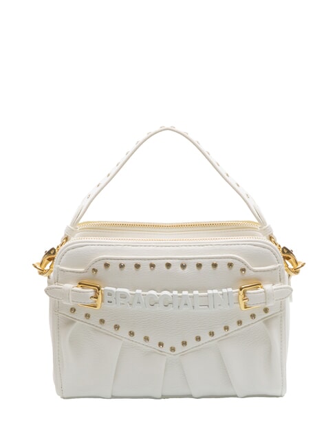 BRACCIALINI GISELLE Bolso de hombro con logo y tachuelas blanco - Bolsos Mujer