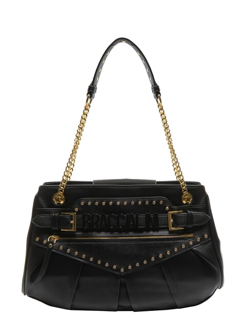 BRACCIALINI GISELLE Bolso de hombro con logo metálico negro - Bolsos Mujer