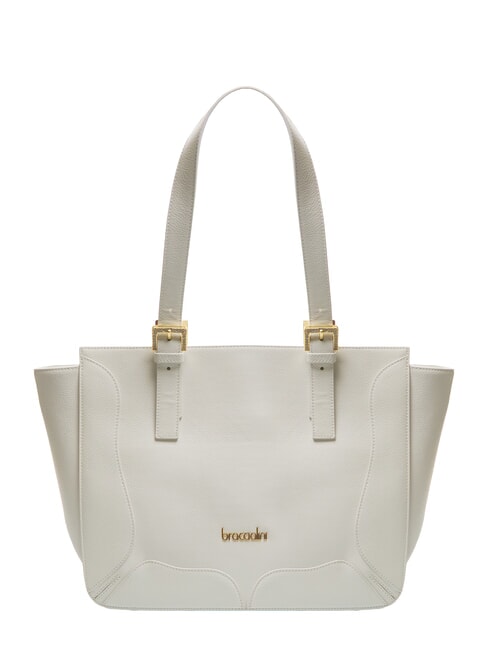 BRACCIALINI HELLEN Bolsa de compras de cuero blanco - Bolsos Mujer