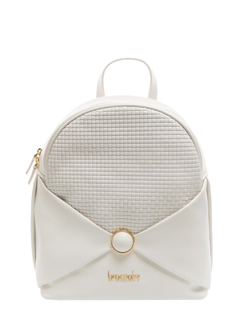 BRACCIALINI NAOMI Mochila redonda de cuero blanco - Bolsos Mujer