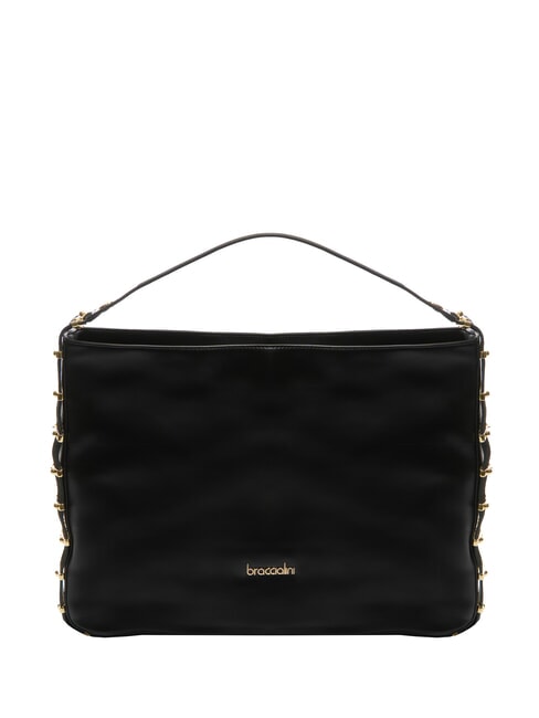 BRACCIALINI NORA Bolso hobo de cuero negro - Bolsos Mujer