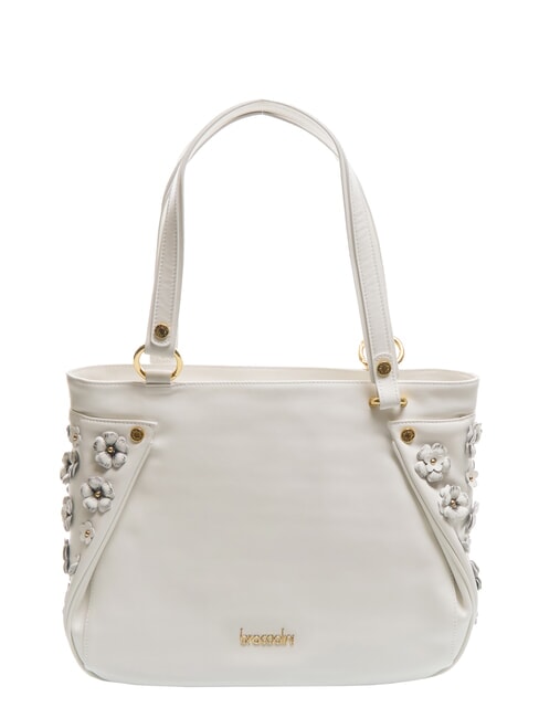 BRACCIALINI SOFIA Bolso bandolera de piel con pequeñas flores blanco - Bolsos Mujer