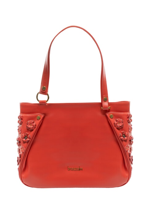 BRACCIALINI SOFIA Bolso bandolera de piel con pequeñas flores rojo - Bolsos Mujer