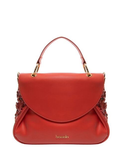 BRACCIALINI SOFIA Bolso de piel con pequeñas flores rojo - Bolsos Mujer
