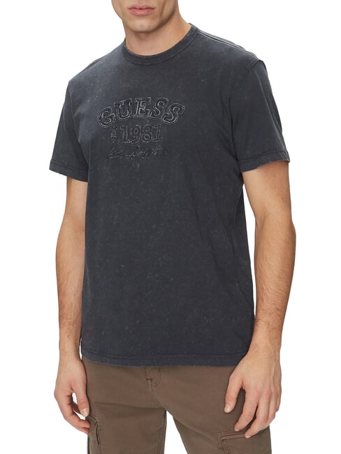 GUESS SS CN TREATED Camiseta de algodón honesto azul - camiseta