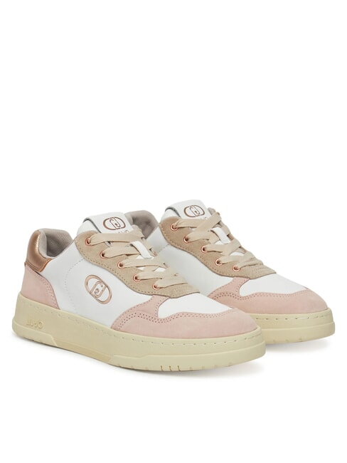 LIUJO ME 03 Snakers en piel y ante desnudo/blanco/guisante - Zapatos Mujer