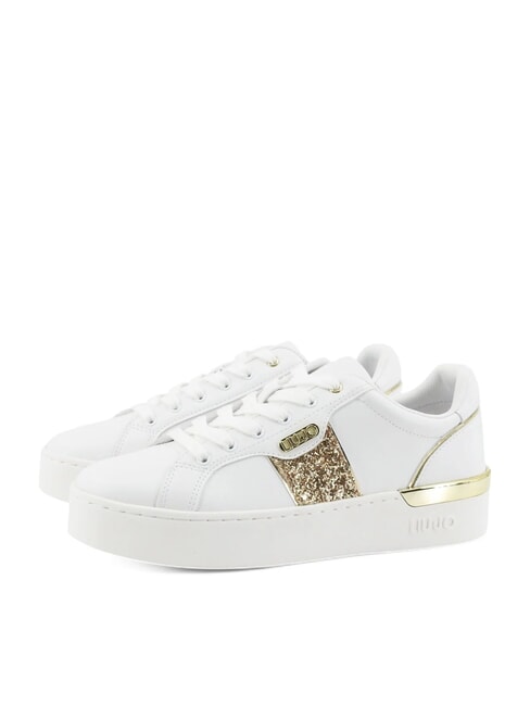 LIUJO SILVIA 906 Zapatillas con banda de purpurina blanco brillante/dorado - Zapatos Mujer