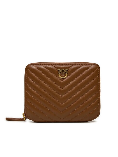 PINKO TAYLOR Quilted Cartera con cremallera alrededor cuero-oro antiguo - Carteras Mujer